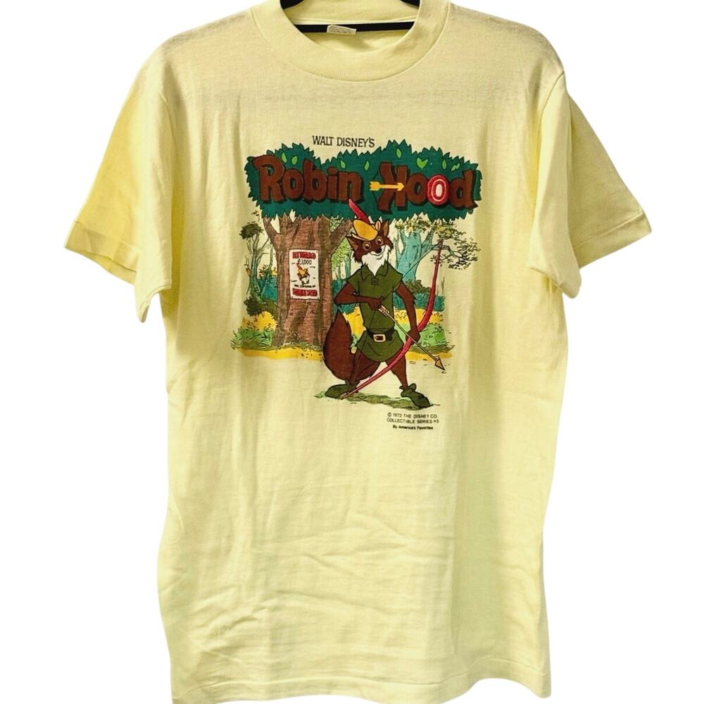 Vintage 80s Walt Disneys Robin Hood Puff Print Movie Promo Single Stitch Shirt M